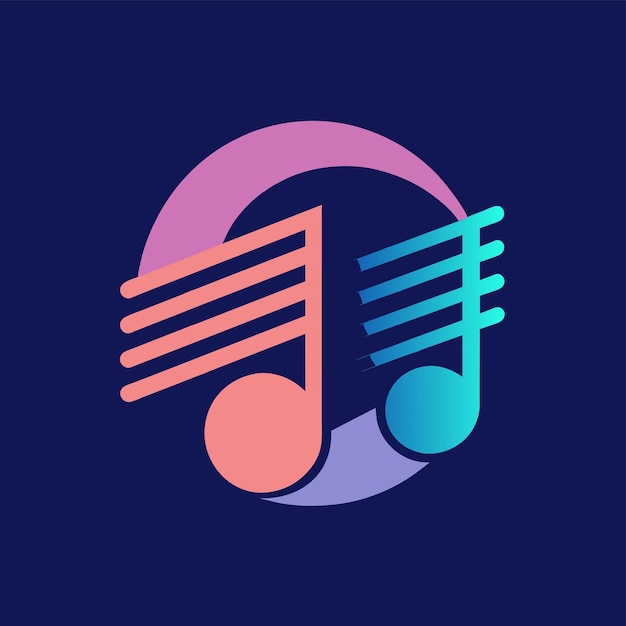 A music note with a smaller musical note inside in a sleek and simple design Design a sleek and simple logo for a music streaming service