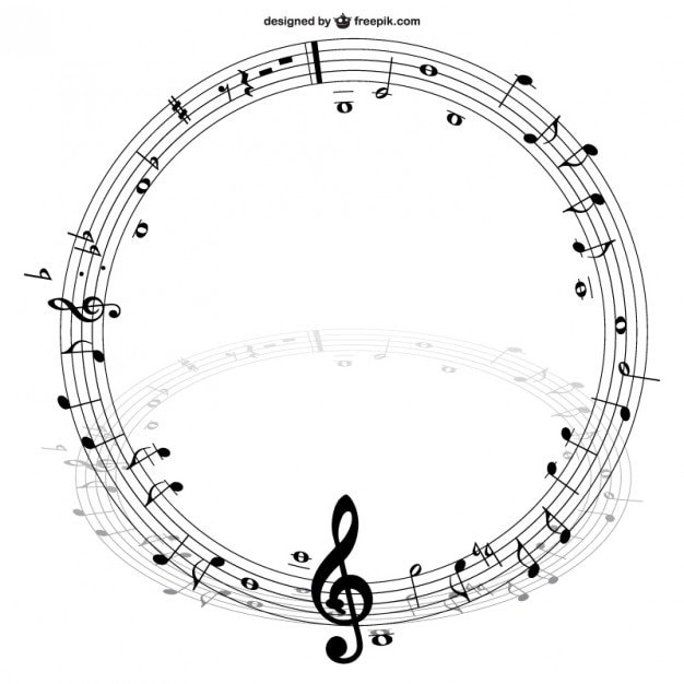 Vector music notes circle vector