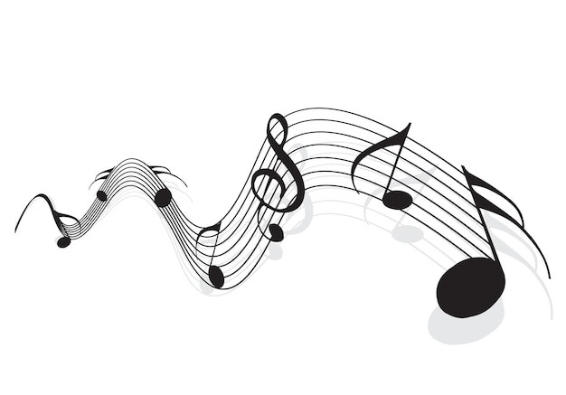 Note musicali per uso di design, illustrazione vettoriale