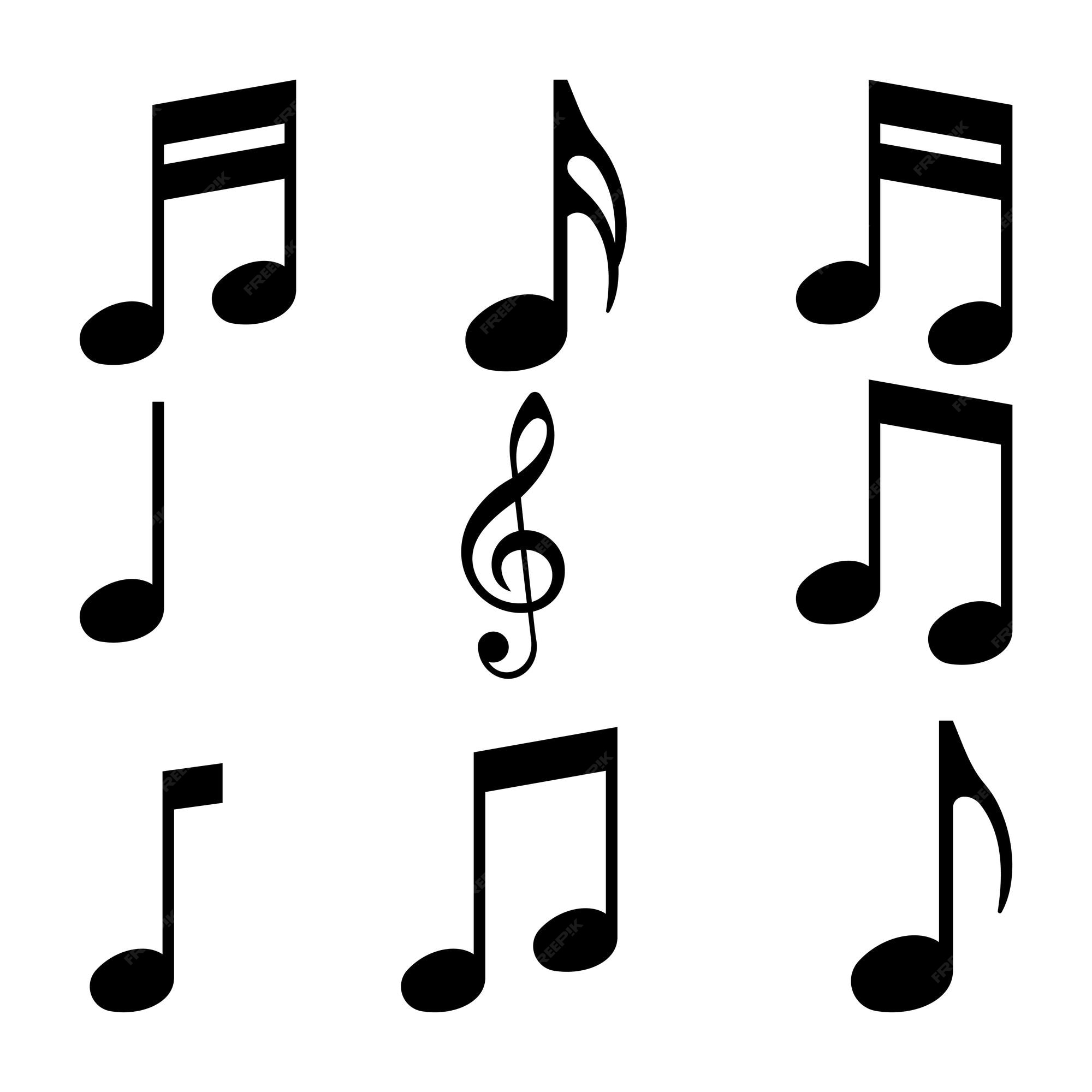 Premium Vector Music notes icons setMusic notes symbolBlack notes