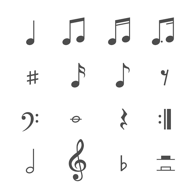 Vector music notes and icons vector set