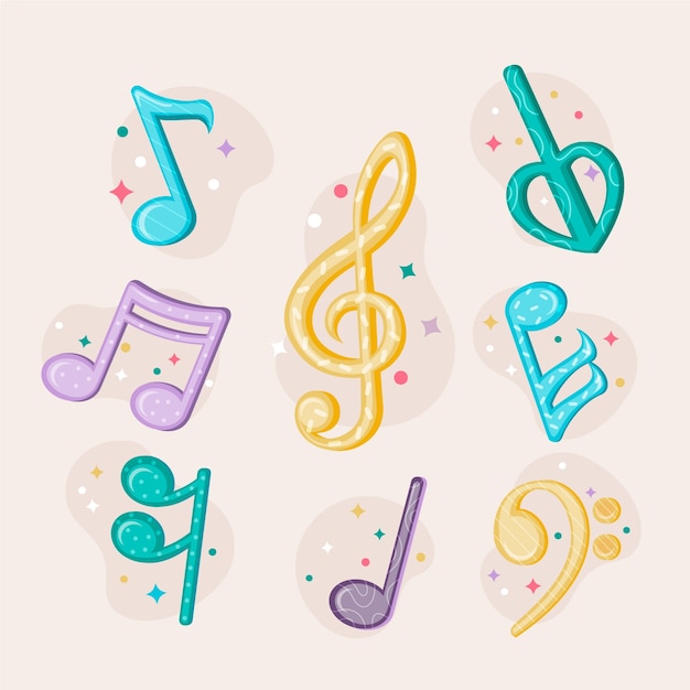 ベクトル音楽ノートの背景イラスト