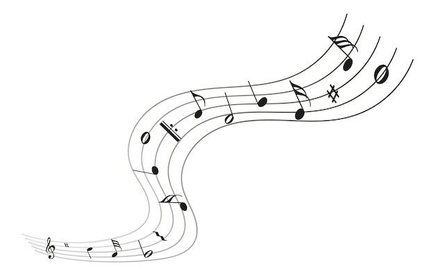 Music notes musical element Vector flat illustration