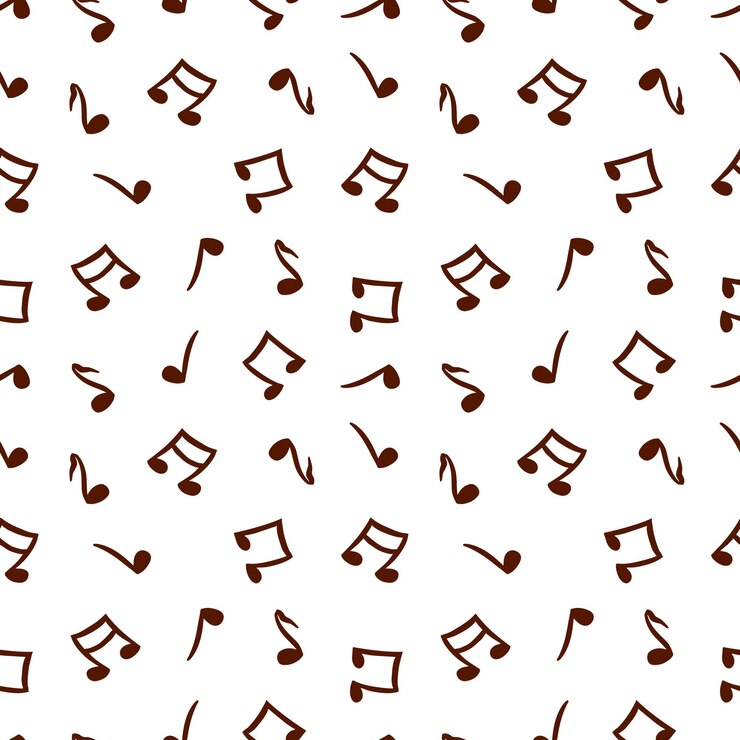 Vector music notes seamless pattern on a white background vector illustration design element for greeting cards invitations covers textiles wrapping paper