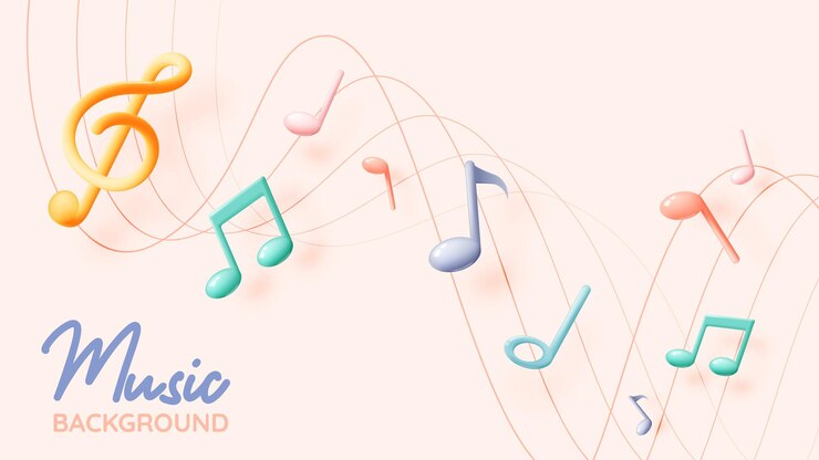 Vector 音符の歌のメロディーまたは音楽アプリやウェブサイトの背景ベクトルイラストの3dリアルなベクトルアイコンを調整します