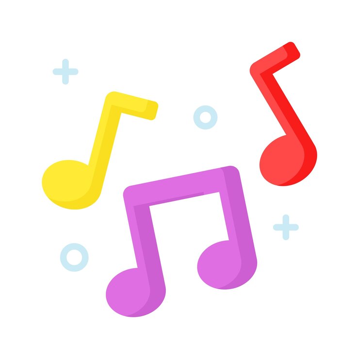 Vector 음악 앱 및 웹 사이트의 음악 노트 노래 멜로디 또는 튜닝 평평한 터 아이콘 트렌디한 디자인