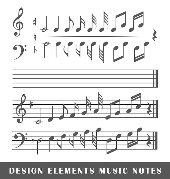 Vector music notes