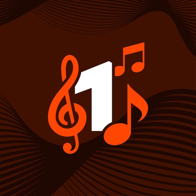 Vettore logo numero 1 di musica