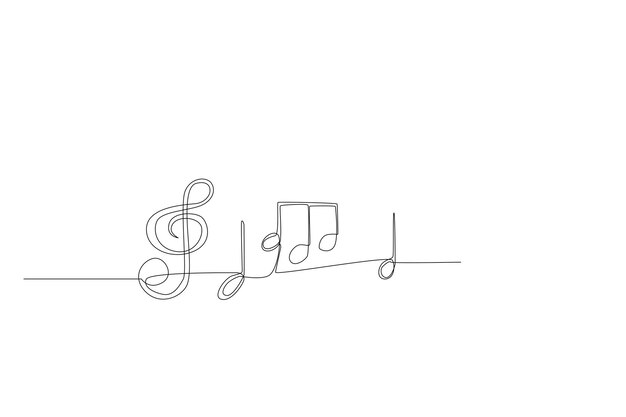 Music one line concept. Simple line illustration for arts.