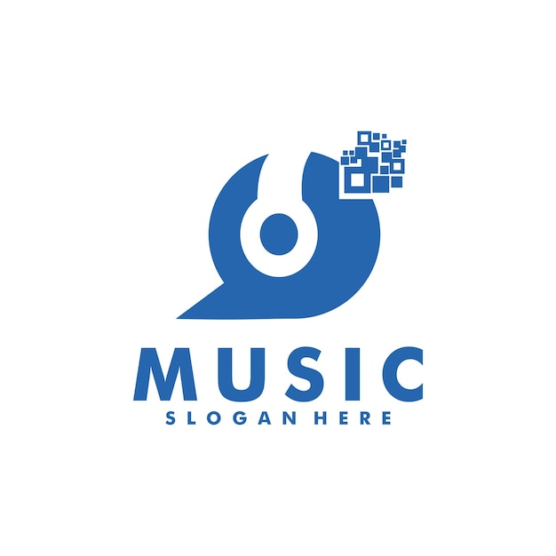 Music Online logo design vector illustration Talk Music logo design