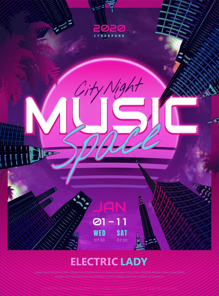 Vector music party ads