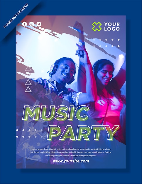 music party poster and social media post  