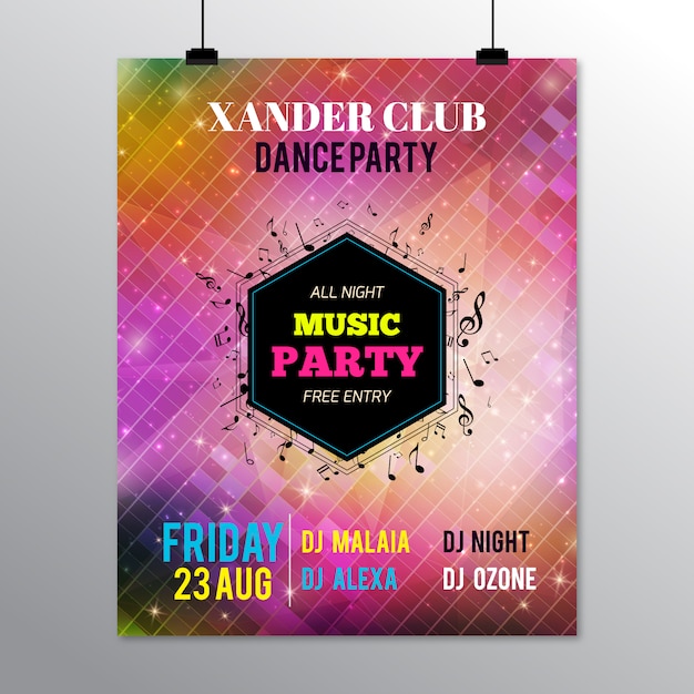 Vector music party poster template