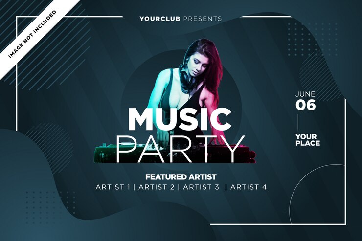 Vector music party  template