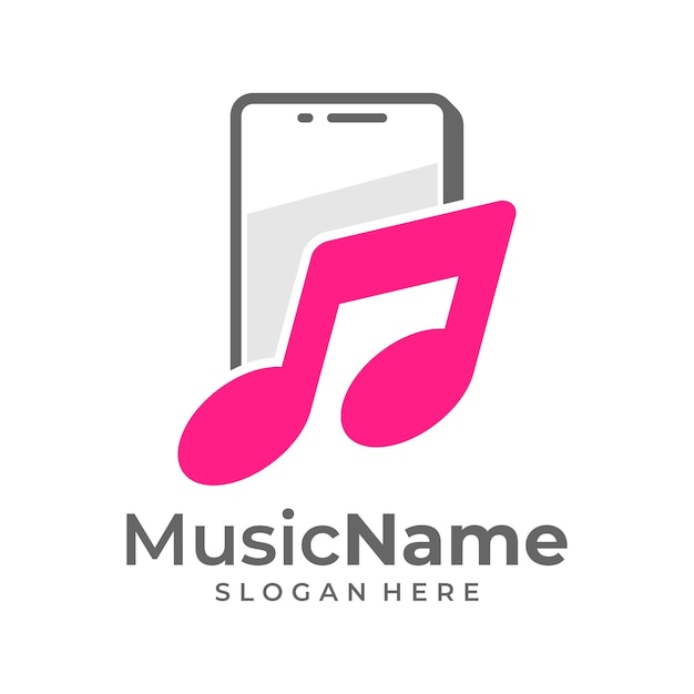 Music Phone Logo Vector Icon Illustration Phone Music logo design template