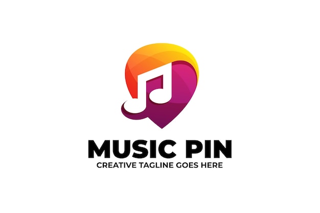 Музыкальный значок Pin Point Location Gradient Logo