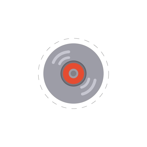 Music plate colorful vector flat icon for web and mobile