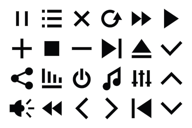 Music play button icons fill style.