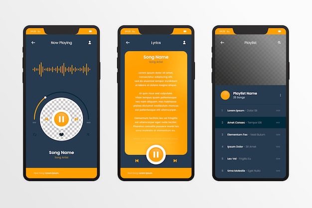 Music player app interface concept