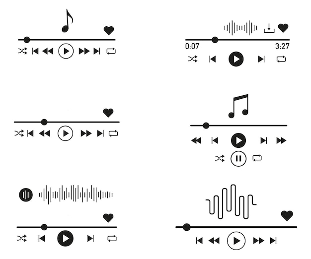 Vettore design dell'interfaccia del lettore musicale concetto semplice e minimalista ui ux illustrazione vettoriale