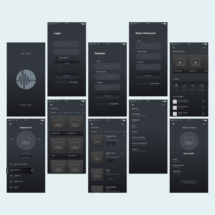 Vector music player ui kit