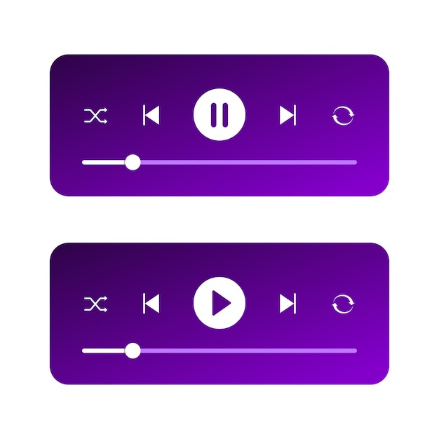 Vector music player ui screen element vector illustration