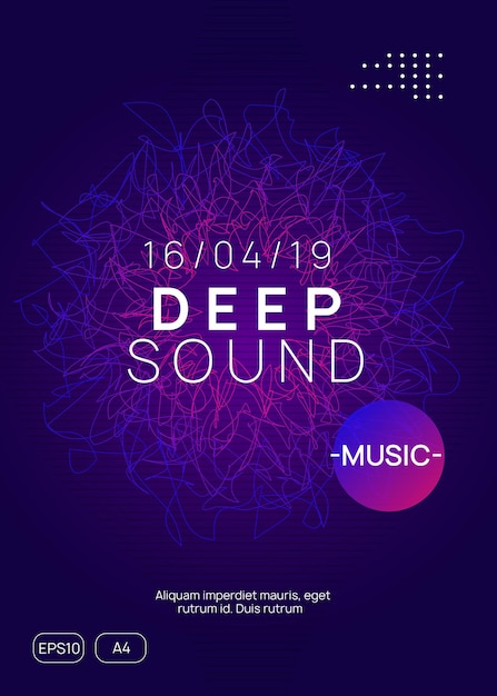 Music poster. dynamic gradient shape and line.