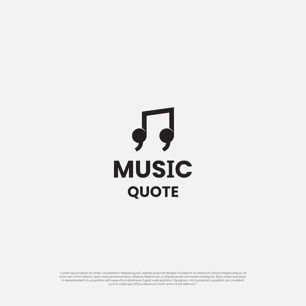 Music quote logo design flat minimalist concept