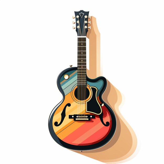 Vector music rock electric musical vector guitar instrument illustration acoustic design sound s