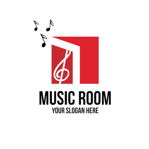 Vector music room logo design template