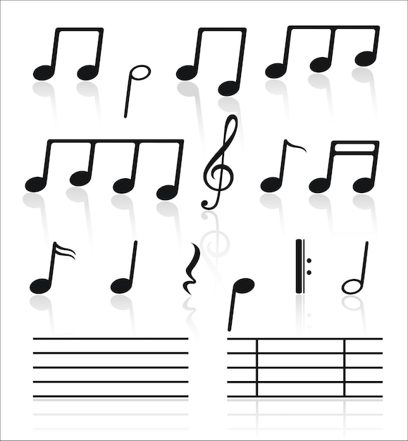 Vector music set of notes.