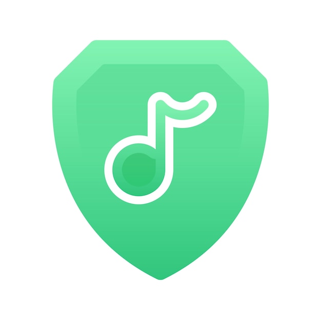 Music shield logo gradient design template icon