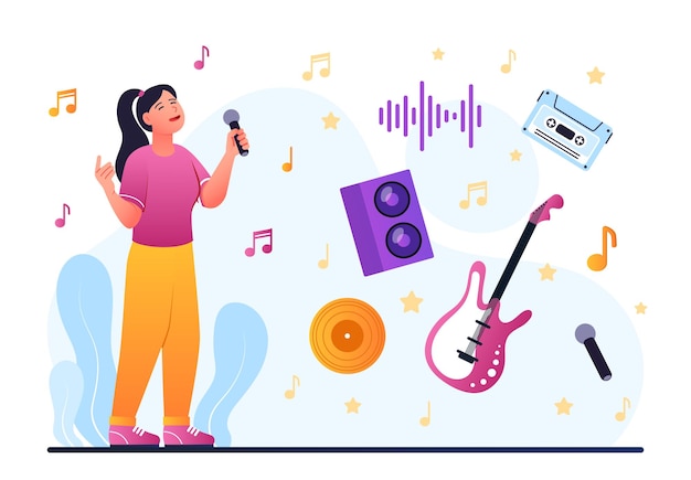 Vector music and singing hobby