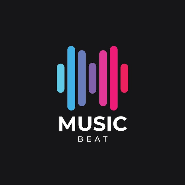 Vector music sound beat logo vector template