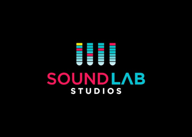 Vector music sound lab studio logo design symbol