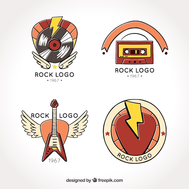 Music store logo collection with vintage style