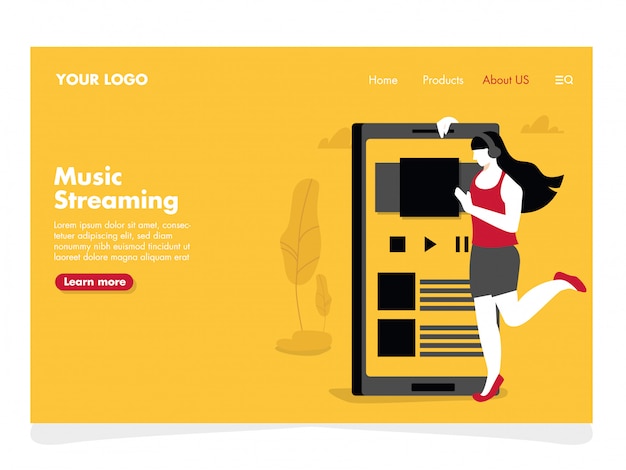 Music streaming illustration for landing page