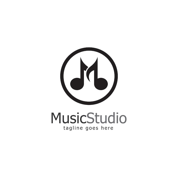 music studio logo template design vector