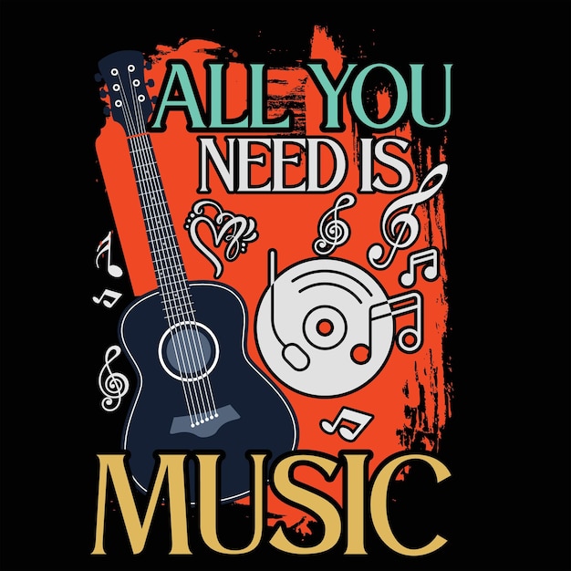 Vector music t-shirt design , music t shirt template