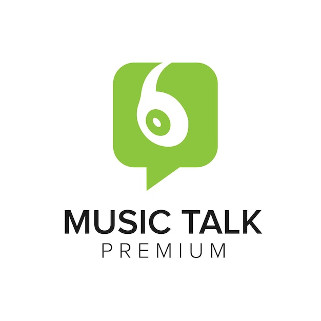 Music talk logo icon vector template