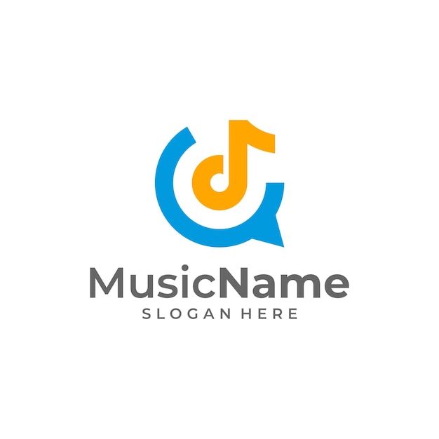 Music Talk Logo Vector Icon Illustration Chat Music логотип дизайн шаблона