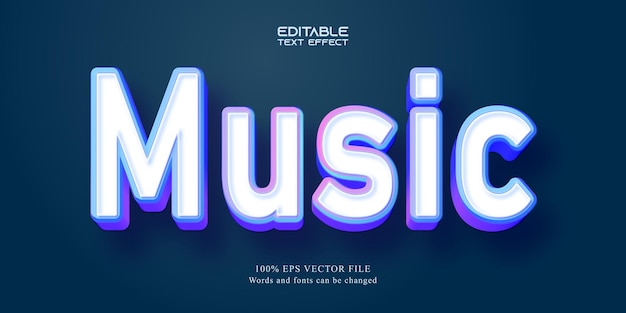 Music text, cartoon style editable text effect