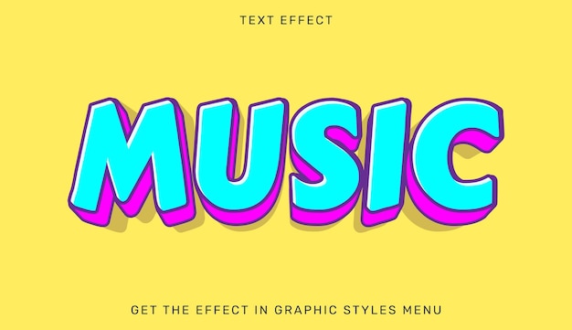 Шаблон эффекта музыкального текста в 3d стиле