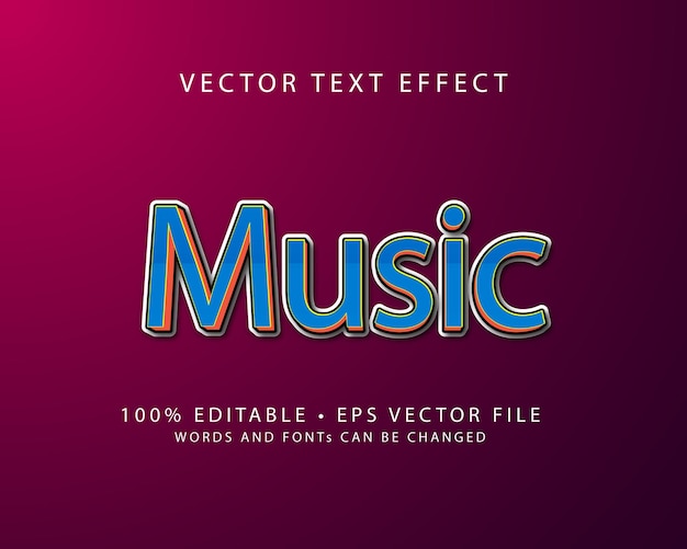 音楽テキスト効果ベクトルデザイン