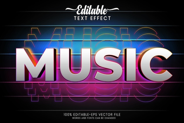 Vector music text effect