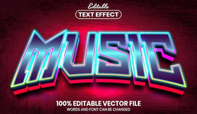 Music text, font style editable text effect