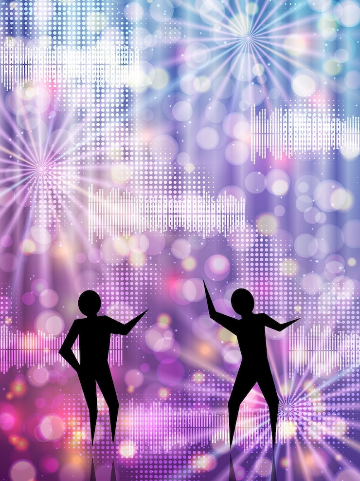 Vector music theme dance club night party colorful vector background