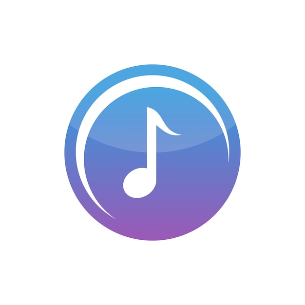 Music tone logo in circle shape purple color design