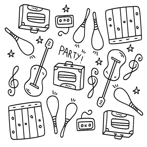 Music vector set bundle design