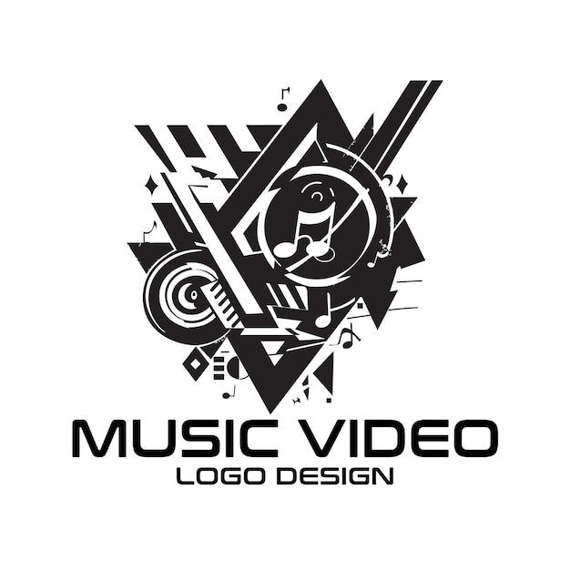 Vettore progettazione del logo vettoriale del video musicale